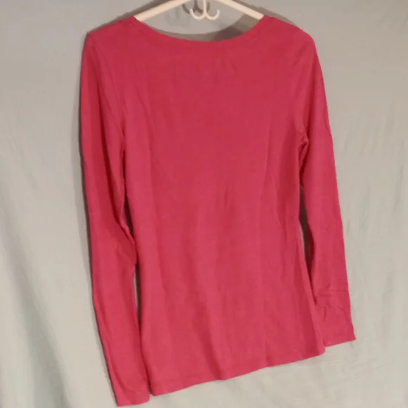 American Eagle Outfitters Pink glitter logo Long Sleeve Shirt - Picture 3 of 4